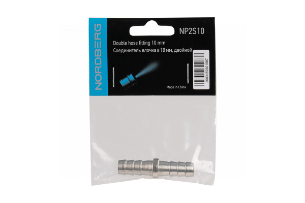 Переходник для сращивания шлангов - елочка Ø 10 мм np2s10