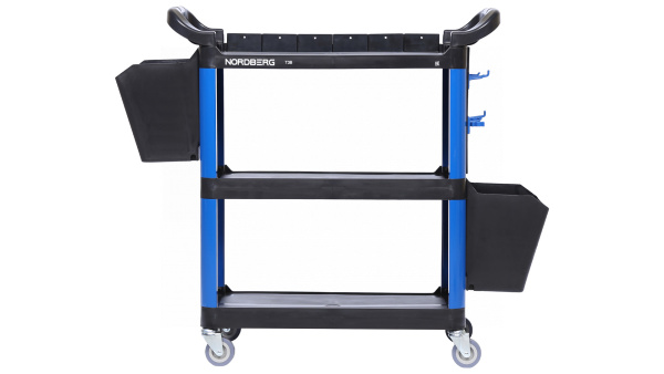 Тележка инструментальная, 3 пластиковые полки, синяя t3b