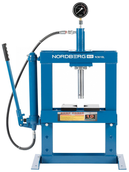 Пресс гидравлический настольный, 10 т, ручной насос n3610l