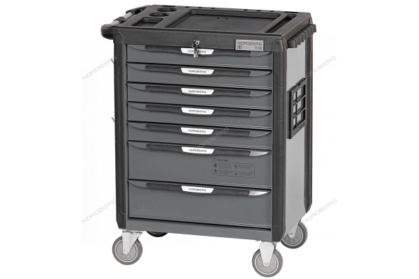 Тележка NORDBERG 7 выдвижных ящиков с набором инструментов TOLSEN BOXER, 157 предметов t7n(g)+tt85415-157