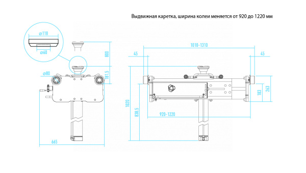 Домкрат пневмогидравлический ямный (канавный подъемник грузовой) 15т n501t