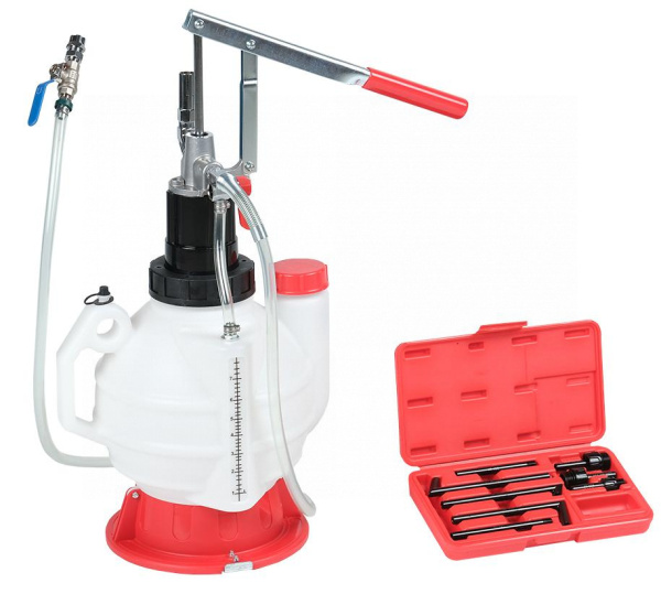 Установка для заливки масла в АКПП, ручная, с переходниками, 7,5 л n4007k