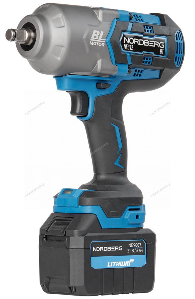 Гайковерт аккумуляторный, 1/2inch (Дюйм), 21В, 1700 Нм с двумя 6A акк. и зар. уст-вом 1,8A, в кейсе ne812k