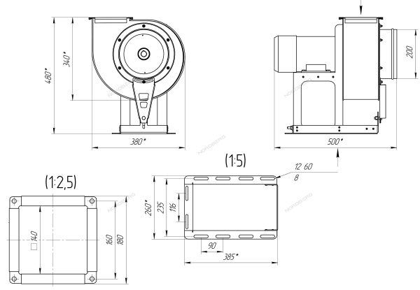 Вентилятор для удаления выхлопных газов nordberg b3