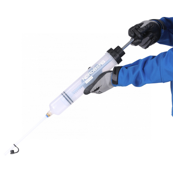 Шприц для заливки масла пластиковый с комплектом насадок, 500 мл no1550