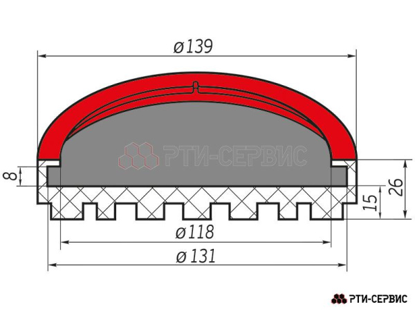 Накладка резиновая для подъемников inch (Дюйм)Wertherinch (Дюйм) 1037