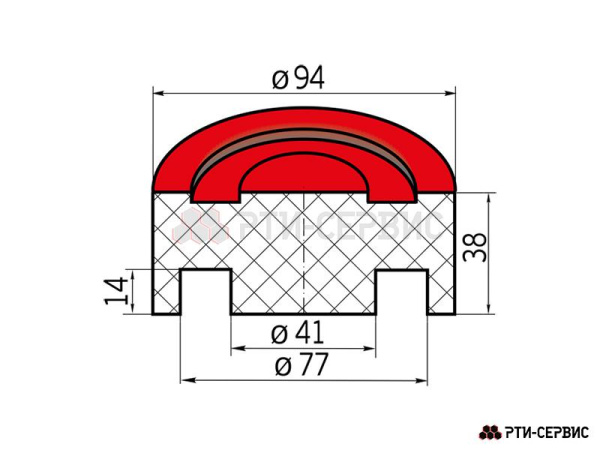Накладка резиновая на домкрат подкатной ø77 h38 1059