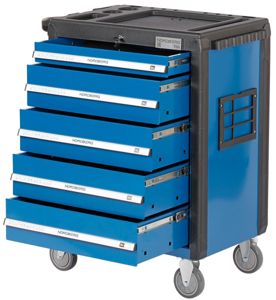 Тележка инструментальная, 5 выдвижных ящиков, синяя t5n(b)