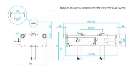 Домкрат пневмогидравлический ямный двухштоковый (канавный подъемник), 20 т n502t