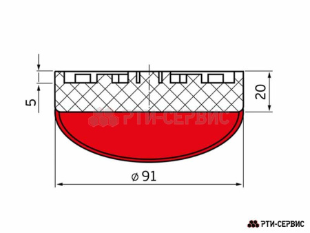 Опора резиновая на домкрат подкатной ø91 h20 1004