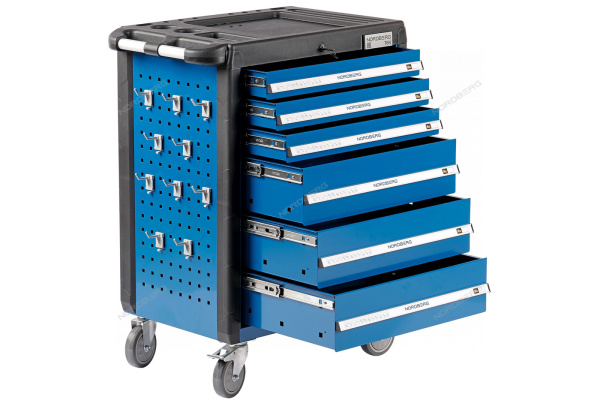 Тележка NORDBERG 6 выдвижных ящиков с набором инструментов TOLSEN BOXER, 157 предметов t6n(b)+tt85415-157