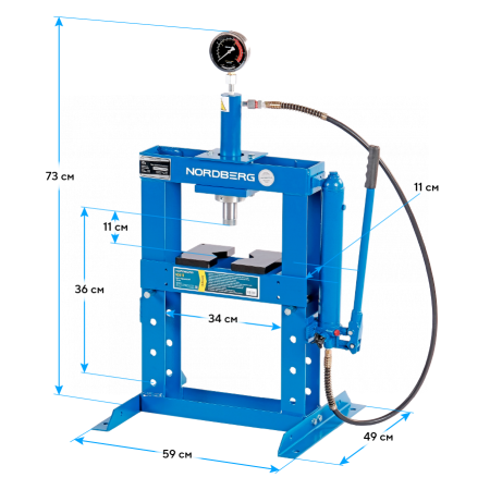 Пресс гидравлический настольный, 10 т n3610
