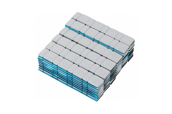 Грузики самоклеящиеся (4х5+4х10 г) Fe закругленные L=12 см, серые, 50 лент w510fr2g