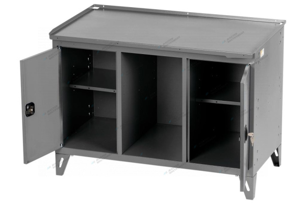 Верстак слесарный трехтумбовый, 2 серые створки nw302 7012/7015