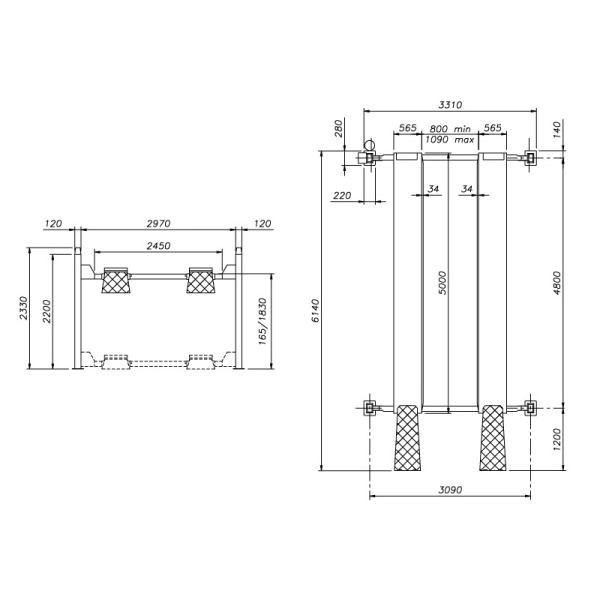 Подъёмник четырёхстоечный 4т, гладкие трапы, APAC, 1527R 151906