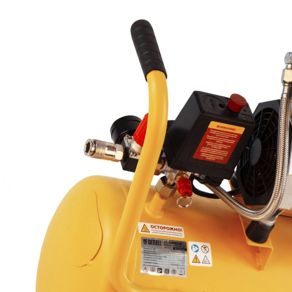 Компрессор DLS950/24 безмаслянный малошумный 950 Вт, 165 л/мин,ресивер 24 л// Denzel 58026