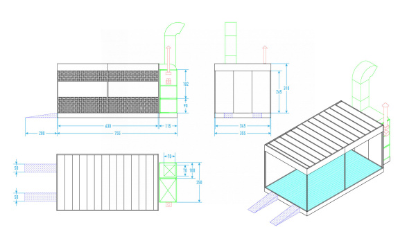 Пост подготовки к окраске с колоннами nb300c column