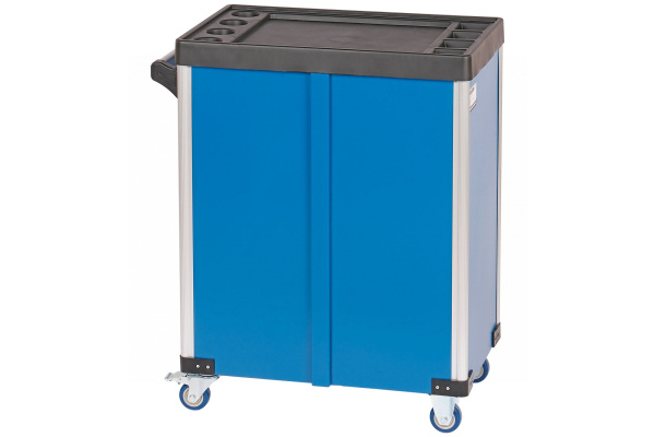 Тележка инструментальная, 2 выдвижных ящика, 2 полки с дверцами t4