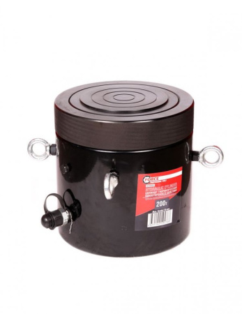 Цилиндр гидравлический с резьбовым штоком и гайкой для механической фиксации 200т (ход штока-100мм, Ø штока-190мм,общий Ø-238мм, L-393мм, 700bar) fk-yg200100ls