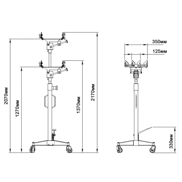 Стойка для снятия трансмиссии автомобиля гидравлическая 0,5Т (площадка) MS0102B ms0102b