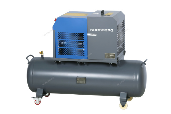 Компрессор винтовой, 5,5 кВт, 10 бар, 660 л/мин, ресивер 230 л, IP54 ncf7,5r