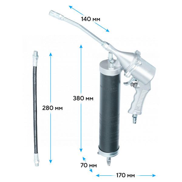 Шприц плунжерный пневматический для густой смазки, 400 мл no3400