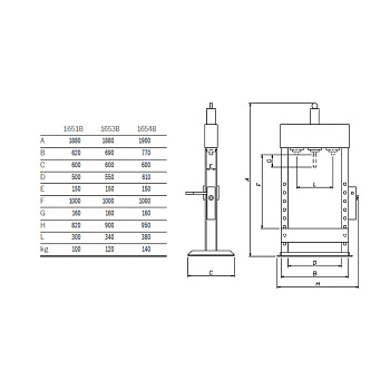 Пресс гидравлический напольный 20 т, с ножным приводом, APAC, 1654BP 131854