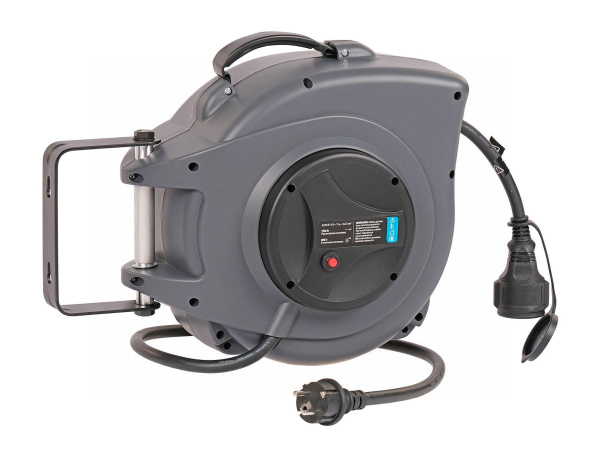 Удлинитель электрический на инерционной катушке, 15+1 м, 3 х 2,5 мм² 2515-2,5