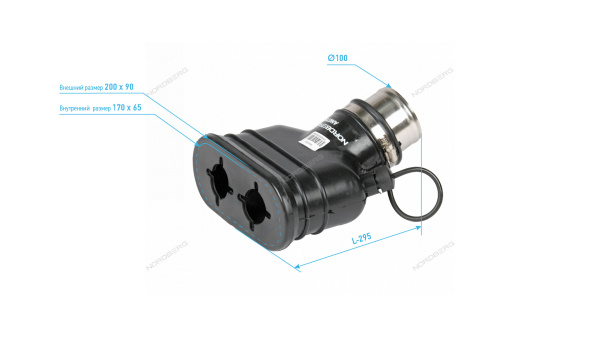 Насадка резиновая овальная на шланг D=100 мм nordberg an100d