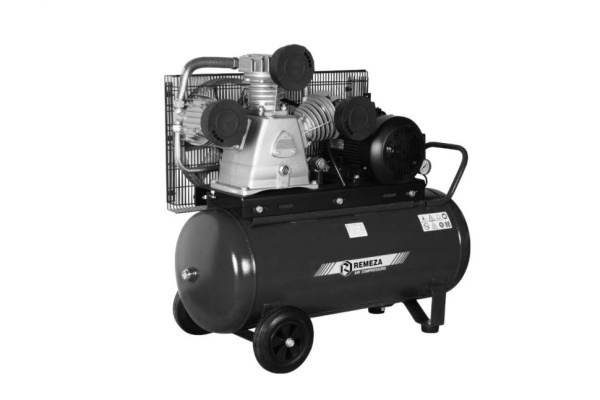 Компрессор поршневой 100.LB75 REMEZA (Белоруссия): 950 л/мин., 10 бар, ресивер 100 л., 5,5 кВт, 380В, габариты без упак. 1150x550x1150 мм, 143 кг. сб4/с-100.lb75