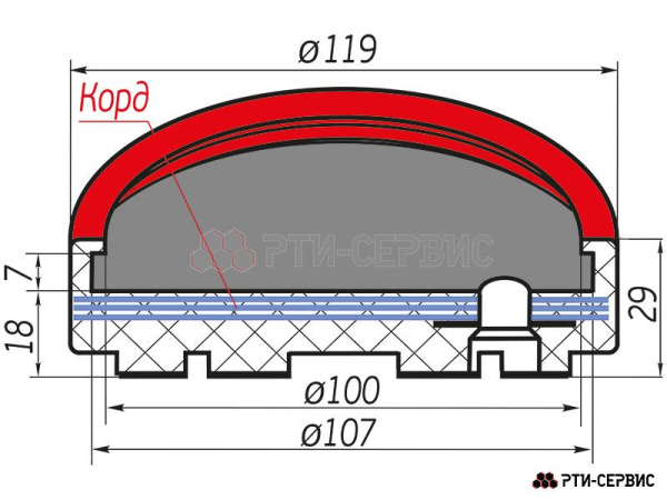 Накладка резиновая для подъемников inch (Дюйм)EverLiftinch (Дюйм). КОРД 1041к