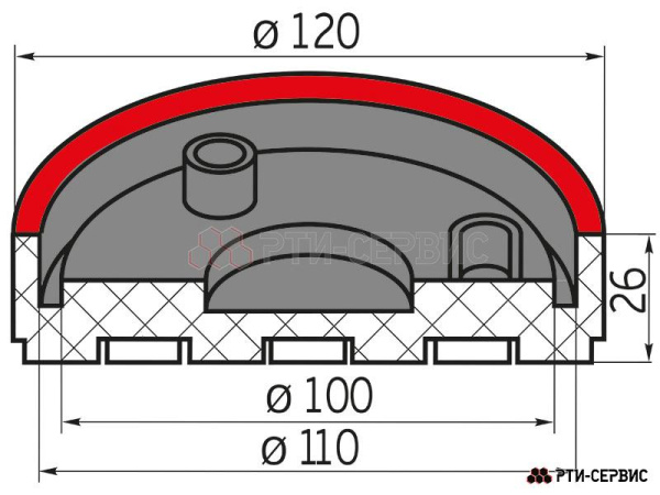 Накладка резиновая для подъемников inch (Дюйм)Ravaglioliinch (Дюйм) mid 1026