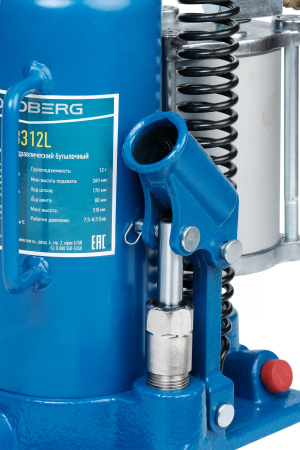 Домкрат бутылочный пневмогидравлический, 12 т n3312l