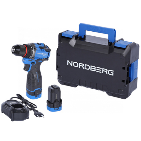 Шуруповерт аккумуляторный макс.Ø сверла 10 мм, 16 В, 60 Нм, 2 аккумулятора и зарядное устройство ne104k