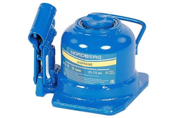 Домкрат бутылочный двухштоковый, укороченный, 10 т n31210