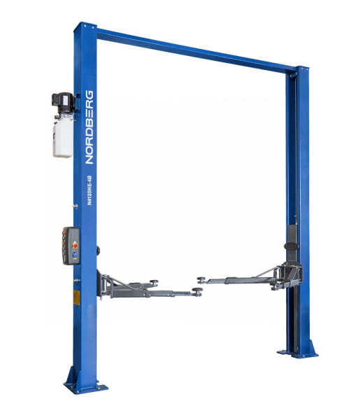 Подъемник двухстоечный 4 т, верхняя синхронизация, с электростопорами, H=3,6 м, 380 В, синий n4120he-4g