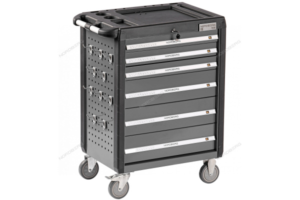 Тележка NORDBERG 6 выдвижных ящиков с набором инструментов TOLSEN BOXER, 157 предметов t6n(g)+tt85415-157