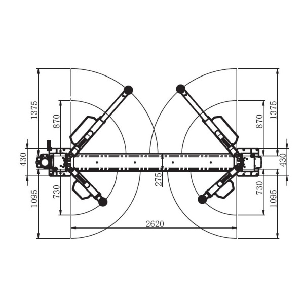 Подъемник двухстоечный электрогидравлический 4т RAL7040/7016, BRIGHT, ALPHA 40 203846