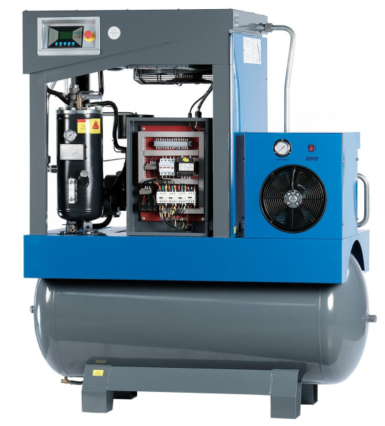 Компрессор винтовой, 11 кВт, ресивер 500 л, 10 бар, 1450 л/мин, осушитель nca15rd