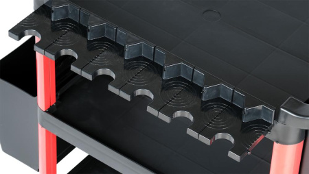 Тележка инструментальная, 3 пластиковые полки, красная t3