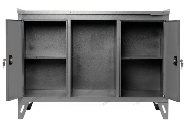 Верстак слесарный трехтумбовый, 2 серые створки nw302 7012/7015