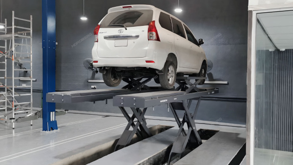 Подъемник ножничный для сход-развала 5,5 т, 380 В, 2 уровня, серый n635-5,5g_380