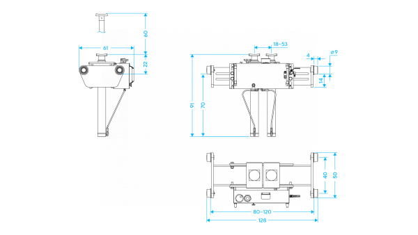 Домкрат пневмогидравлический ямный двухштоковый (канавный подъемник), 20 т n502g