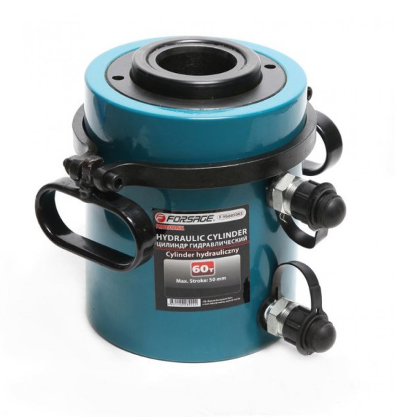 Цилиндр гидравлический двойного действия со сквозным отверстием в штоке60т(ход штока-50мм,Ø штока-91мм,Ø отв.-54мм,общий Ø-158мм, L-202мм, 700bar) f-yg6050ks