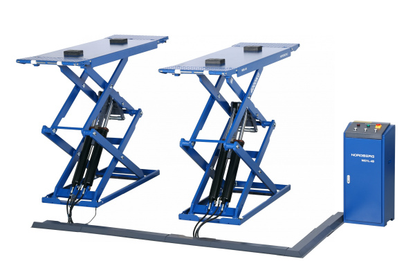 Подъемник ножничный низкопрофильный 3,5 т, 380 В, синий n631l-4b_380