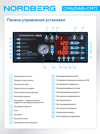 Установка для тестирования и очистки GDI и пьезофорсунок + камера визуального контроля распыла форсунок cma25ab+cmt1