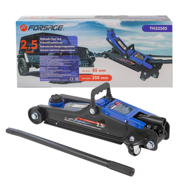 Домкрат подкатной гидравлический 2.5т (h min 85мм, h max 350мм) f-th32505