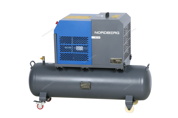 Компрессор винтовой, 4 кВт, 10 бар, 450 л/мин, ресивер 180 л, IP54 ncf5r