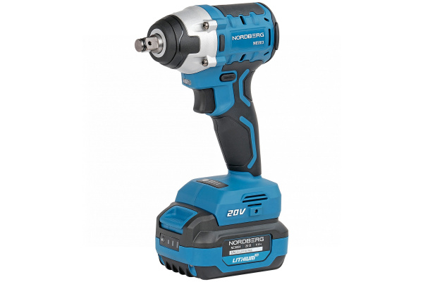 Гайковерт аккумуляторный, 1/2inch (Дюйм), 20 В, 300 Нм, аккумулятор 4 A и зарядное устройство, в чехле ne803k