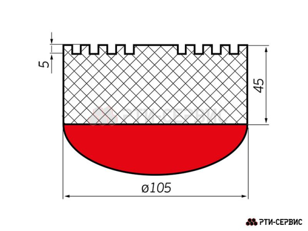 Накладка резиновая на домкрат подкатной ø105 h45 1001